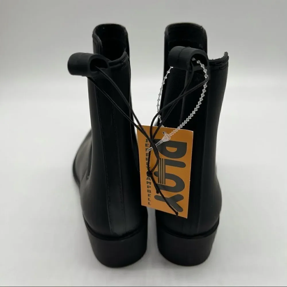 NWT Jeffrey Campbell PLAY Black Matte Rubber Ankle Boots Size 7